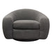 Pascal Swivel Chair in Charcoal Boucle Textured Fabric w/ Contoured Arms & Back by Diamond Sofa image