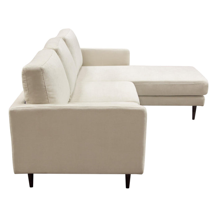 Kelsey Reversible Chaise Sectional in Cream Fabric by Diamond Sofa