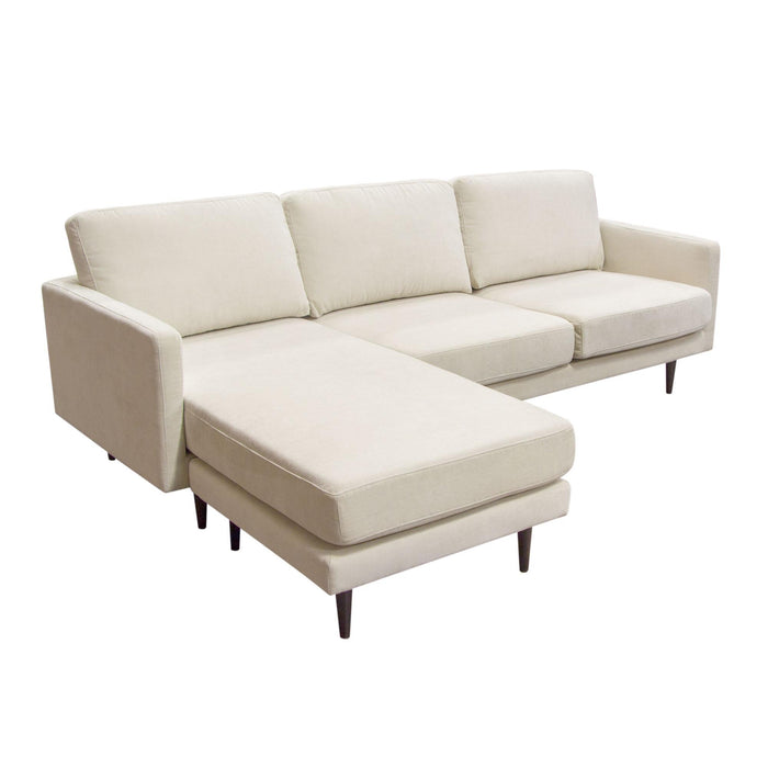 Kelsey Reversible Chaise Sectional in Cream Fabric by Diamond Sofa