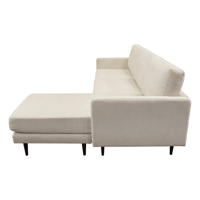 Kelsey Reversible Chaise Sectional in Cream Fabric by Diamond Sofa