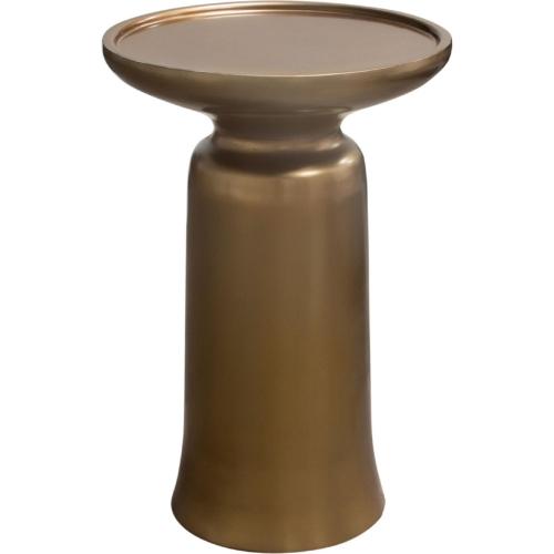 Mesa Round Pedestal Accent Table w/ Casted Aluminum Base in Gold Finish image