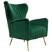 Ava Chair in Emerald Green Velvet w/ Gold Leg image