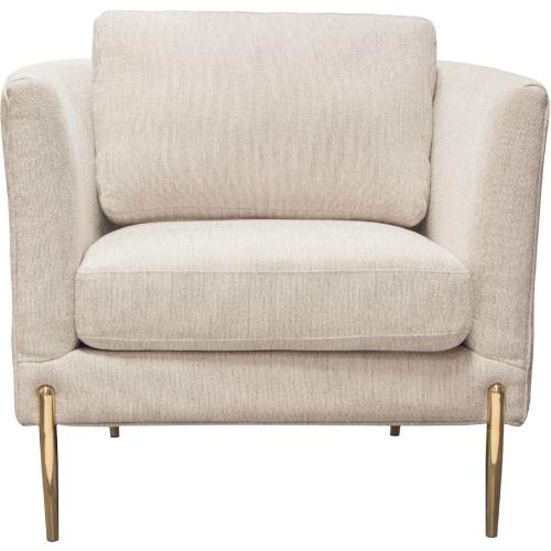 Lane Chair in Light Cream Fabric with Gold Metal Legs image