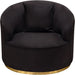 Raven Chair in Black Suede Velvet w/ Brushed Gold Accent Trim image