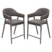 Adele Set of Two Counter Height Chairs in Grey Leatherette w/ Brushed Stainless Steel Leg image