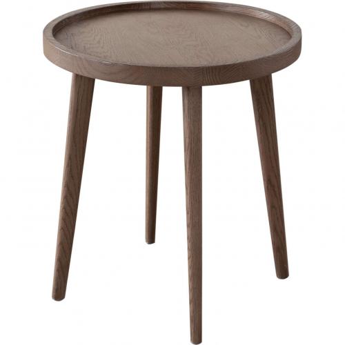 Clover Round End Table in Oak Finish image