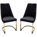 Vogue Set of (2) Dining Chairs in Black Velvet with Polished Gold Metal Base image