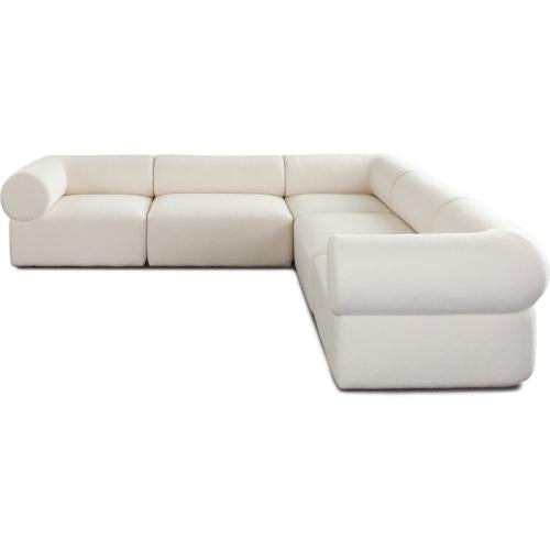 Zia 5PC Corner Sectional in Ivory Sherpa Fabric image