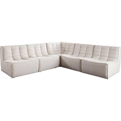 Marshall 5PC Corner Modular Sectional w/ Scooped Seat in Sand Fabric image