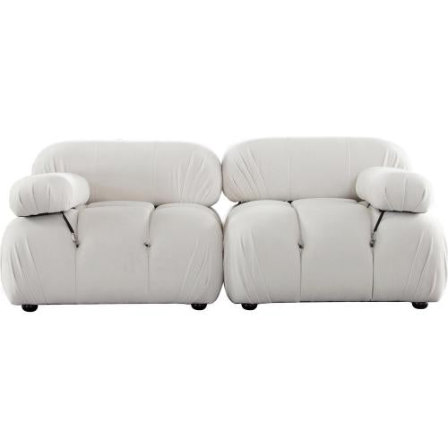 Paloma 2PC Modular 74 Inch Sofa in Light Cream Velvet image