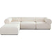 Zia 4PC Modular Reverisble Chaise Sectional in Ivory Sherpa Fabric image