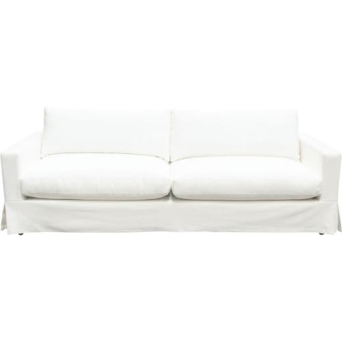 Savannah Slip-Cover Sofa in White Natural Linen image