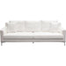 Seattle Loose Back Sofa in White Linen w/ Polished Silver Metal Leg image