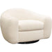 Pascal Swivel Chair in Bone Boucle Textured Fabric w/ Contoured Arms & Back image