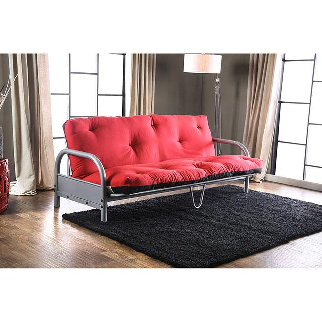 Aksel Black/Red Futon Mattress, Black, Red & Gray
