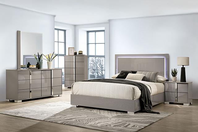 Sinistra Bed Beige, Black, White