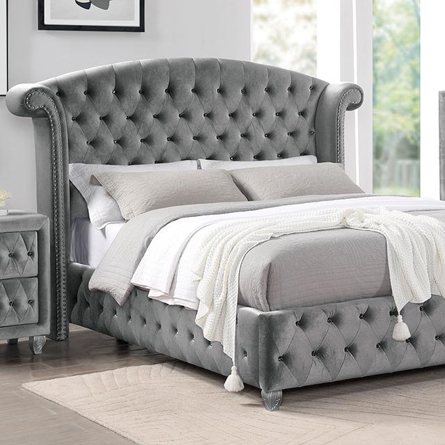 Zohar Queen & Twin Bed Black, Grey, & Pink