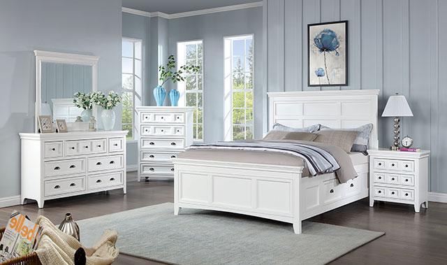 CASTILE Queen Bed, White