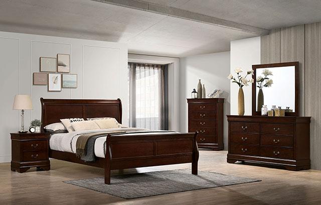 LOUIS PHILIPPE Twin Bed, Cherry