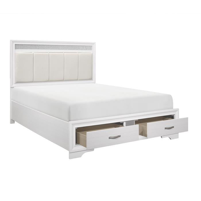 Luster (3) Eastern King Platform Bed with Footboard Storage