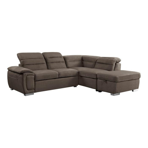 8277CH* - (3)3-Piece Sectional with Adjustable Headrests, Pull-out Bed and Right Chaise with Storage Ottoman image