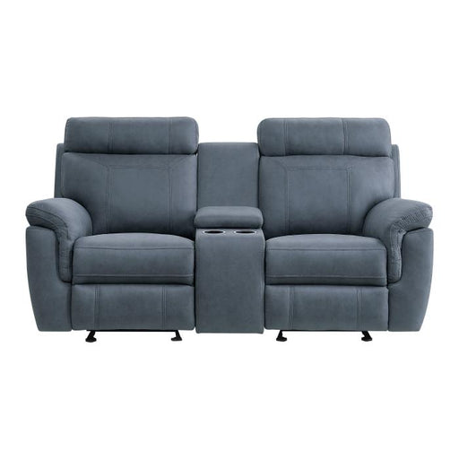 9301BUE-2 - Double Glider Reclining Love Seat with Center Console image
