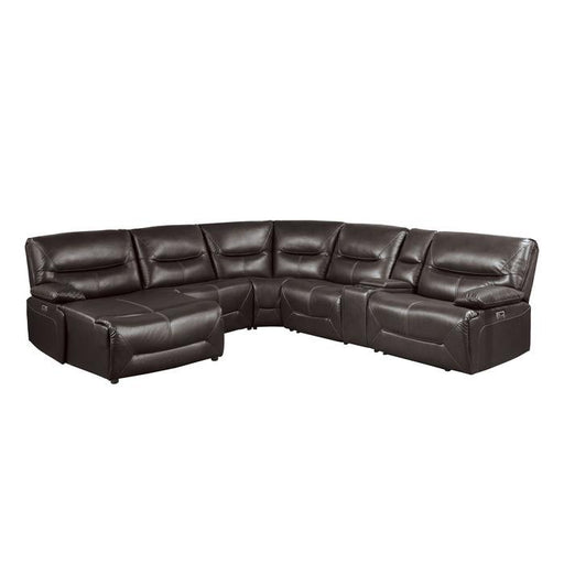 9579BRW*6LCRRPW - (6)6-Piece Power Reclining Sectional with Left Chaise image