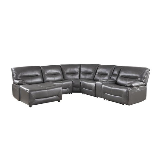 9579GRY*6LCRRPW - (6)6-Piece Power Reclining Sectional with Left Chaise image