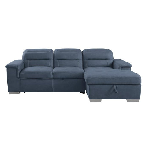 9808BUE*SC - (2)2-Piece Sectional with Adjustable Headrests, Pull-out Bed and Right Chaise with Hidden Storage image