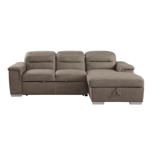 9808STP*SC - (2)2-Piece Sectional with Adjustable Headrests, Pull-out Bed and Right Chaise with Hidden Storage image