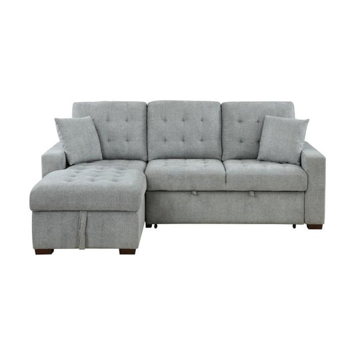 9816GY*2LCRL - (2)2-Piece Sectional with Left Chaise, Pull-out Bed and Hidden Storage image
