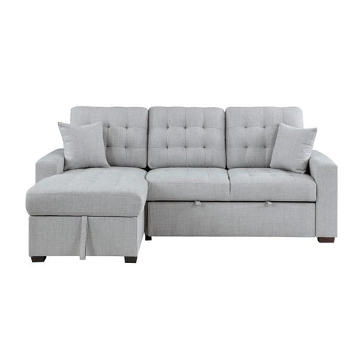 9916GY*2LCRL - (2)2-Piece Sectional with Pull-out Bed and Left Chaise with Hidden Storage image