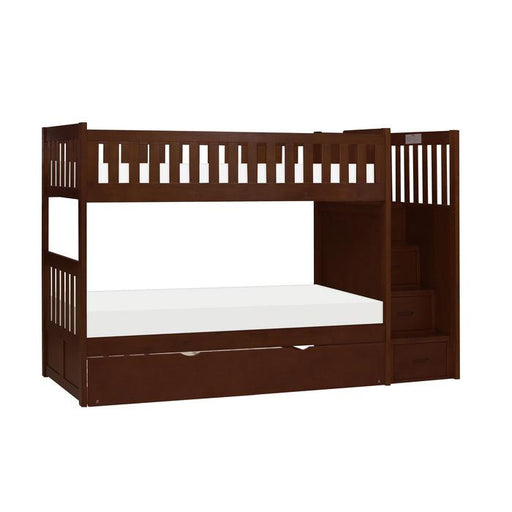 B2013SBDC-1*R - (5) Twin/Twin Step Bunk Bed with Twin Trundle image