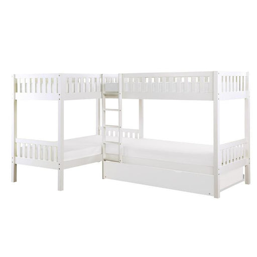 B2053CNW-1R* - (4) Corner Bunk Bed with Twin Trundle image