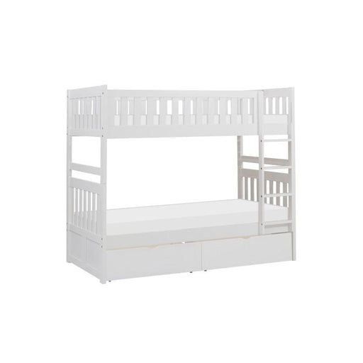 B2053W-1*T - (4) Twin/Twin Bunk Bed with Storage Boxes image