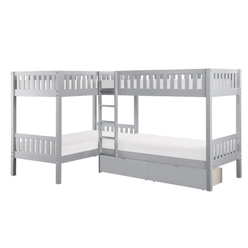B2063CN-1T* - (4) Corner Bunk Bed with Storage Boxes image