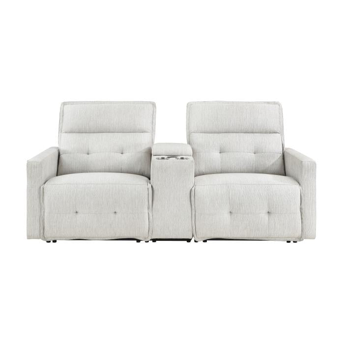 9444HMP-2CNPWH - (3)Power Double Reclining Love Seat with Center Console and Power Headrests image