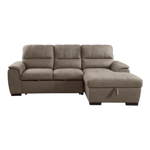 9858TPSC - (2)2-Piece Sectional with Pull-out Bed and Right Chaise with Hidden Storage image