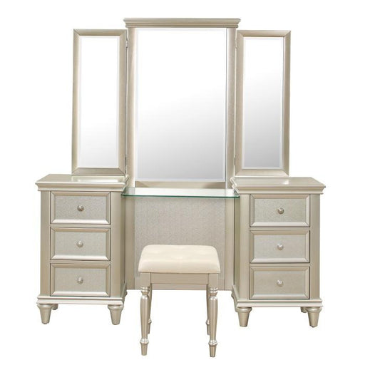 Celandine Vanity Dresser with Mirror in Silver 1928-15 image