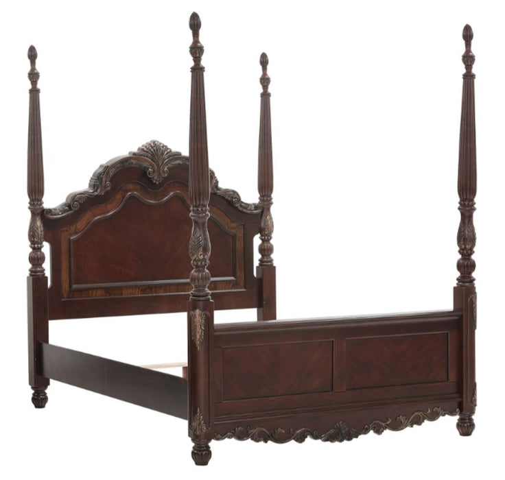 Homelegance Deryn Park King Poster Bed in Cherry 2243K-1EK