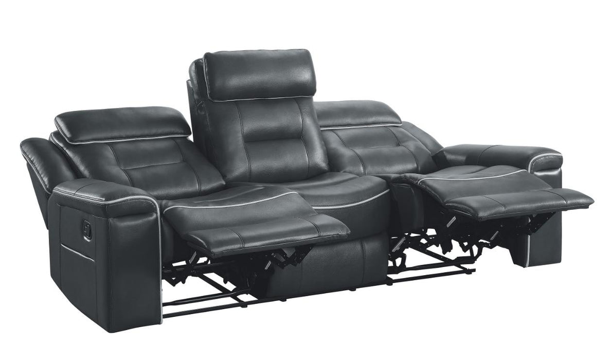 Darwan Double Lay Flat Reclining Sofa in Dark Gray