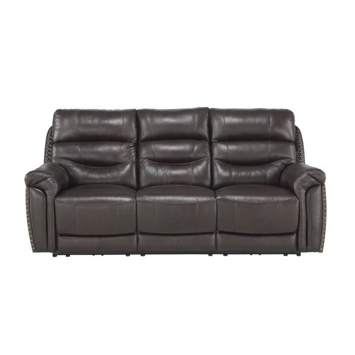 Lance Power Double Reclining Sofa with Power Headrests in Brown 9527BRW-3PWH image