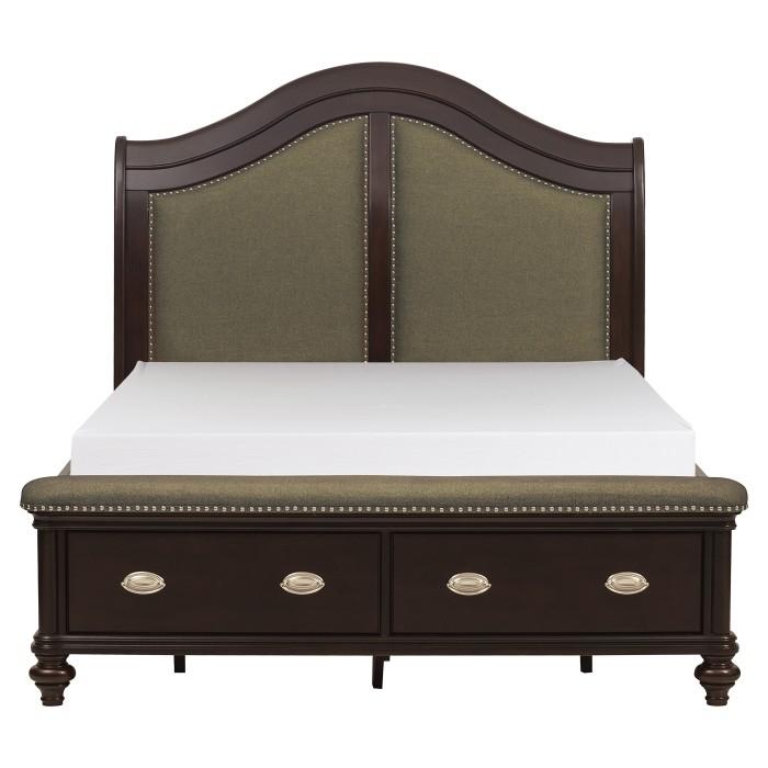 Marston Queen Sleigh Storage Bed in Dark Cherry 2615DC-1 image