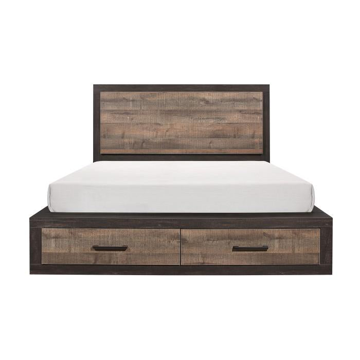 Miter (3)California King Platform Bed with Footboard Storage image