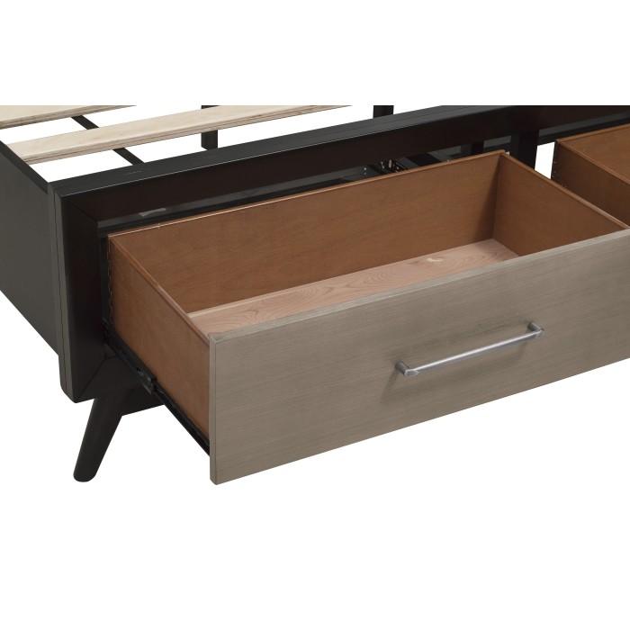 Raku (3)California King Platform Bed with Footboard Storage