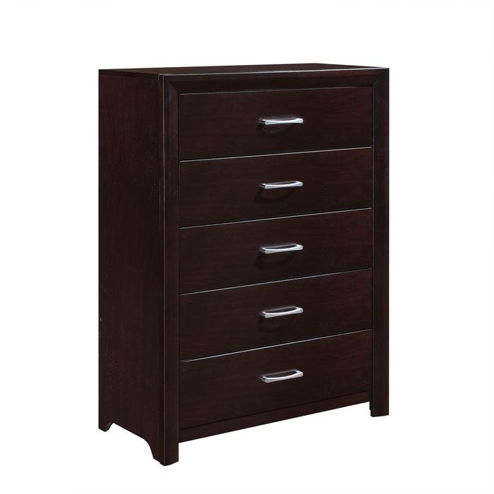 Edina 5 Drawer Chest in Espresso-Hinted Cherry 2145-9