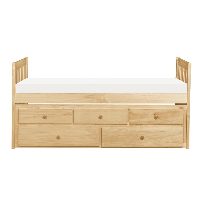 Bartly Twin/Twin Trundle Bed w/ 2 Storage Drawers in Natural B2043PR-1