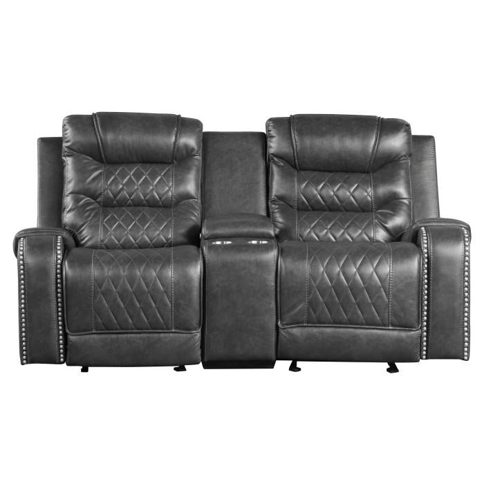 Putnam Double Glider Reclining Loveseat in Gray 9405GY-2