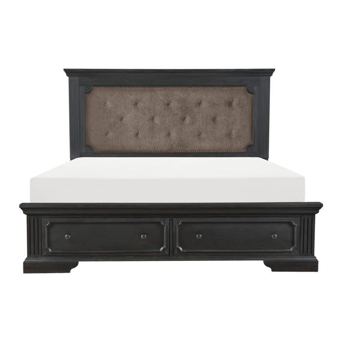 Bolingbrook Queen Upholstered Storage Platform Bed in Coffee 1647-1