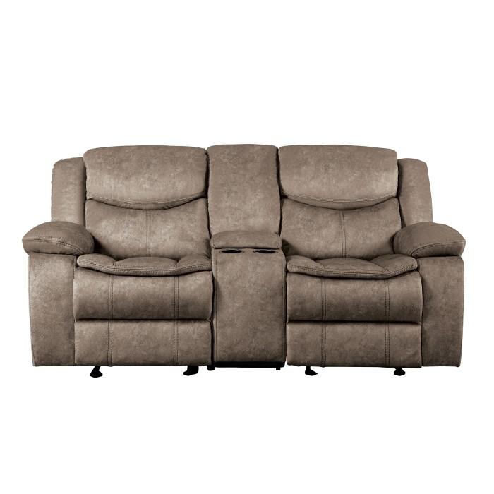 Bastrop Double Glider Reclining Loveseat in Brown 8230FBR-2
